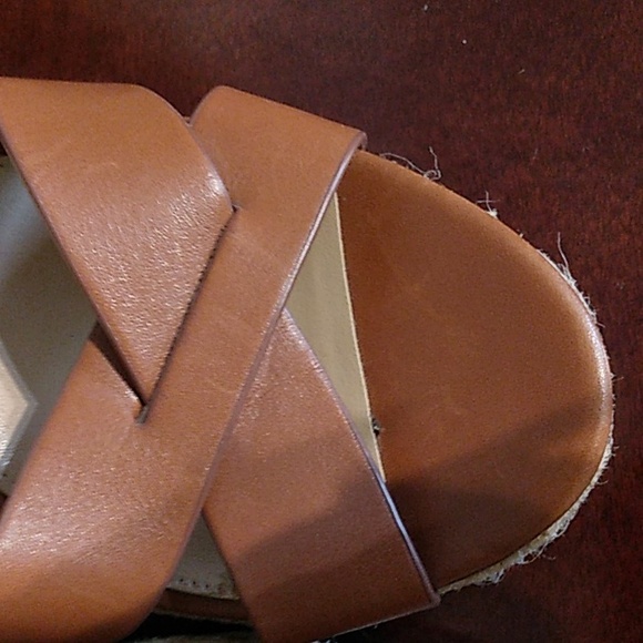 NEW! MICHEAL KORS CELIA ESPADRILLE LEATHER WEDGE SANDALS - Picture 8 of 10